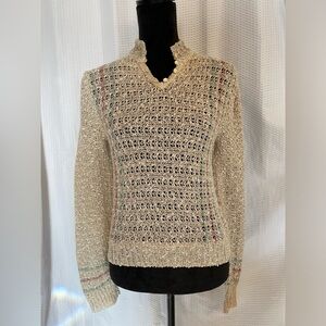 Pallas Hand Loomed 100% Irish Linen Open Weave Sweater Size Medium